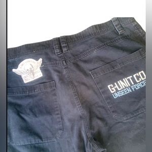 G-Unit Denim Company Black Jean Cargo Mens Shorts Vintage Size 36